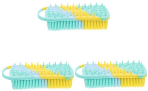 VALICLUD 3 Stück Badebürste aus Silikon Kopfhautmassagetbürste Shampoo-Schrubber Borste Kopfhaut fegen Badebürste für Kleinkinder kopfhautwäscher dusche Badehaarbürste Haarwäscher Kieselgel