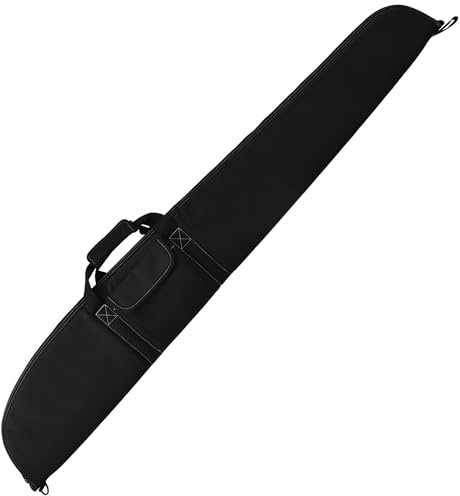 AUMTISC Long Single Weapon Suitcase for Shotgun or Rifle Outdoor Hunting Shooting Firearms Transport Suitcase with Foam Padding (Black, 54inch-138cm)