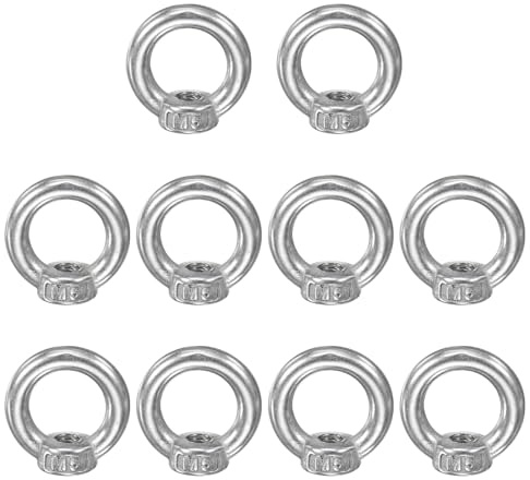 M METERXITY 10erPcs M5 Ösenmutter 304 Edelstahl Metrische Ringförmige Ösenmutter Gewindebefestigung Für Hängeleuchte Kronleuchter Schaukel [Silberfarben]