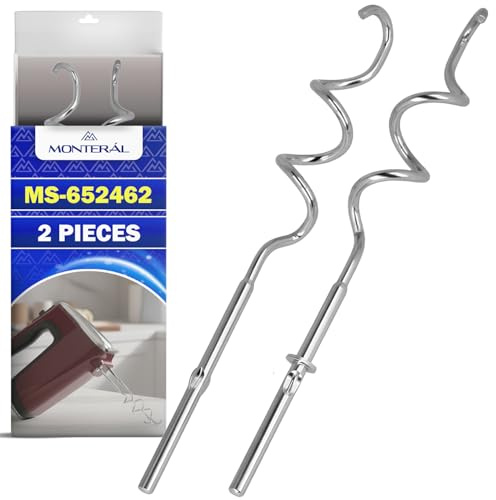 2 Stück Knethaken Handmixer MS-652462 zu Handrührgerät für Tefal | für Moulinex Prep`Mix Prepmix für Krups - Garantie 10 Jahre - MONTERAL