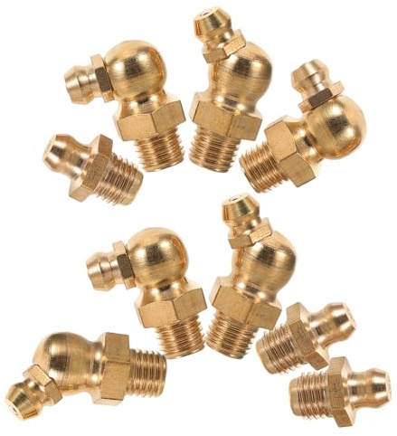 CLISPEED 9pezzi Nipplo Ingrassatore Raccordi Per Grasso Connettori Per Ugelli Ingrassatori Adattatori Per Grasso e Cappucci Di Protezione Per Nipplo