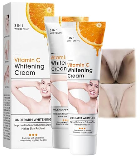 Intimate Area Whitening Cream - Vitamin C Dark Spot Remover, Aufhellungscreme Intim Bleaching Creme, Bleichcreme Haut, Hautaufhellende Creme für Dunkle Haut Repariert und Stellt Aufhellung (50g, 2PC)