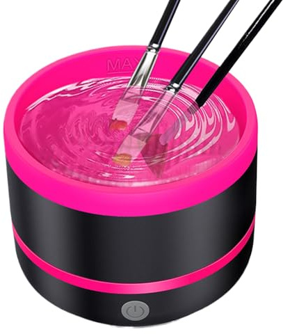 Trveqhk Automatic Makeup Brush Cleaner Machine | Foundation Brush Makeup Sponge Washer | Rechargeable Beauty Cosmetic Tool Washer for Foundation Concealer Eyeshadow Blush Applicators