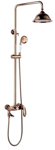 BiaoTeng Colonne de Douche pour Baignoire avec Mitigeur 3 Fonctions Laiton eau Chaude et Froide Ensemble de Douche avec Mitigeur Or Rose