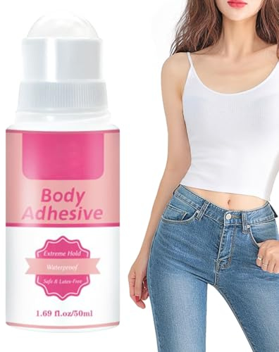 Duroecsain Body Adhesive Roll-On - Colla per i vestiti sulla pelle | Liquido di ritenzione tessile invisibile per calze spalline maniche parrucche reggiseno spalline costumi body