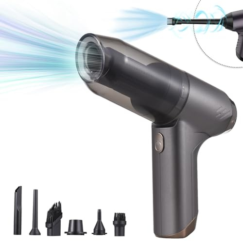 Dioche Aspirapolvere Veloce per Aspirapolvere Portatile Senza Fili 19000Pa Aspirazione Potente e Soffiaggio Soffiatore d'aria e Pompa Manuale 3 in 1 120W Ricaricabile per Uso Domestico e in Auto