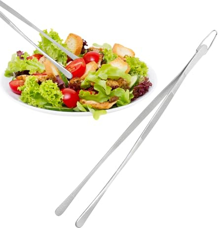 Pinzas Tenacillas para Cocinar | Utensilio para Servir Comida | Pinzas Barbacoa Metálicas - para Cocina Buffet Fiesta Barbacoa Restaurante Pasta Mariscos Ensalada Aperitivos