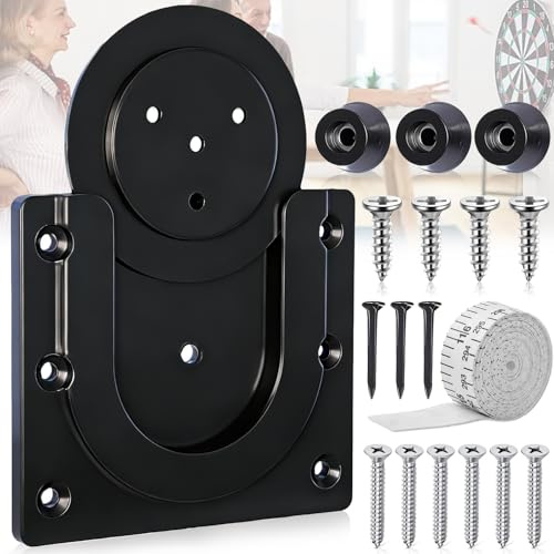 WiDream Dartscheibe Halterung Wand Aufhängen Halterung Set, Universal Dartboard Wandhalterung mit Schrauben und Bandmaß, Distinctive Style Dartscheiben-Wandhalterung, für Dart Board Steeldart zum