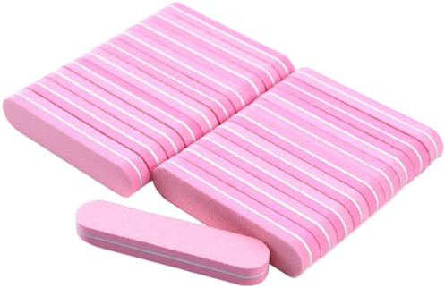Mini Limetta per Unghie Doppia Faccia Spugna Rosa, Atmosfera Natalizia | 20 Pezzi per Manicure Fai da Te, Facile da Pulire, per Donne e Ragazze, Uso Casa, Halloween