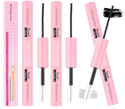 3 Stück Lash Bond and Seal, 2 in 1 Wimpernkleber, Temperaturbeständiger Lash Glue, Sensitiv (Schwarz)