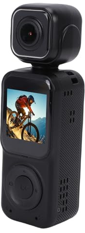 Tbest Videoregistratore Portatile WiFi con Doppia Lente Action Camera 4K con Schermo da 1,54 Pollici Ruotabile a 180 Gradi per Escursioni in Bicicletta Viaggi All'aperto