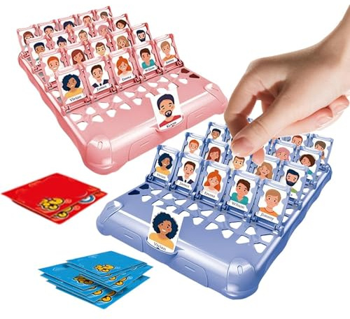 Wer ist es Brettspiel, Familienspiel Ratespiel für Kinder Erwachsene, Interaktive Lustige Partyausgabe mit 24 Charakterkarten, Reisefreundliche Logikaufgabe für Zuhause Schule Feiertag