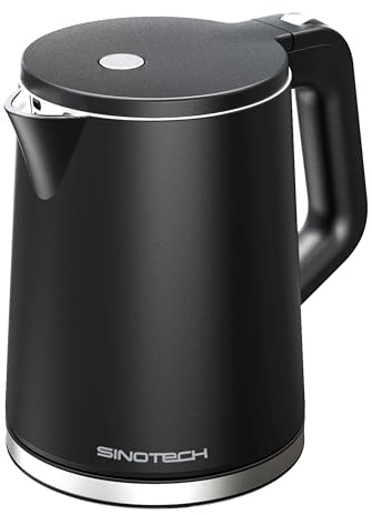 Sinotech Bollitore Elettrico, 1.2 Litri, Nero, Acciaio Inossidabile, 1500W, 220V-240V