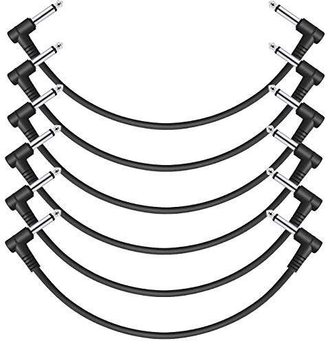 Donner 30cm Guitar Patch Cable Black 6-Pack