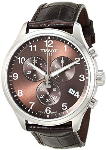 Tissot Mens Chrono XL Stainless Steel Sport Watch Brown T1166171629700, Brown, Chronograph