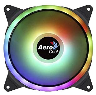 Aerocool Duo 14 ARGB LED PC Fan, 140 mm, 1000 rpm, Curved Fan Blades for Maximum Cooling and Anti-Vibration Pads
