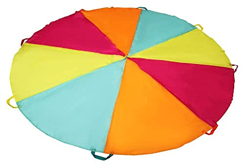 SYVOFOX 1.8m Schwungtuch für Kinder, Bunt Fallschirm Parachutes mit 8 Griffen Outdoor Spiele für Kinder und Familie, Regenbogen Fallschirmspringer Spielzeug Spiele Schwungtuch Groß