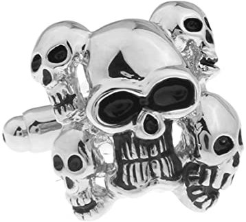 Wycian Manschettenknöpfe, Cufflinks Silver Totenkopf Messing Manschettenknöpfe für Männer Vater Freund Tuxedo Shirt