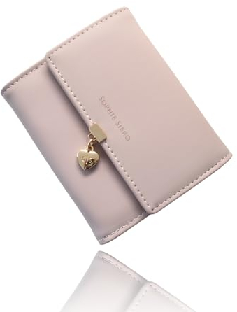 Sophie Siero Geldbeutel Rosa Damen glattem und weichem Leder Geldbörse Frauen klein - Portemonnaie Hellrosa Mädchen mit vielen Fächern (Rosa)