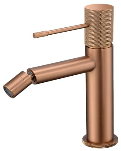 IMEX - Robinet Bidet | Robinet mitigeur Bide | Robinet de bidet avec mélangeur d'eau chaude et froide | Robinetterie Bidet | Installation facile | Série Line | Couleur or rose brossé