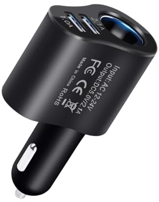 Cargador de teléfono inteligente multifuncional de 80 W para coche, divisor de cargador de coche, adaptador USB para coche, compatible con todos los cargadores estándar de cigarrillos en el coche