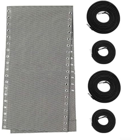 Ersatz-Stoffkordel-Set für Strandkordel mit 160 x 43 cm Reparaturtuch und elastischen Seilen (weiß grau)