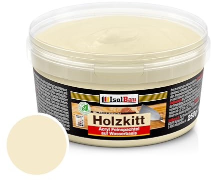 Isolbau - Holz-Spachtelmasse 250 g - Holzspachtel Holzkitt Außen und Innen - Schnelltrocknend - Fichte (Nr. 14)