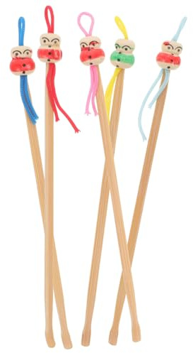 BEBEMOKO 5 Stück-pack Bambus Ohrpicks Hautfreundliche Ohrenschmalz Entferner Glatte Oberfläche Tragbar für Sanfte Ohrenreinigung Ohrpflege für Erwachsene und Reisen