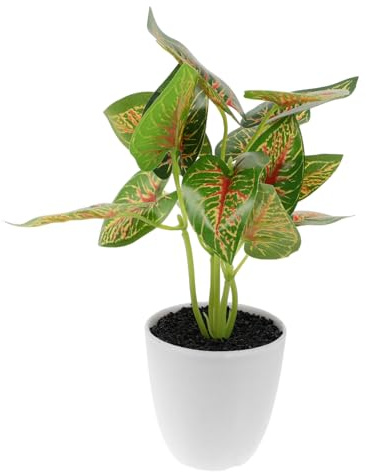 VICASKY Simulated Plant Pots Realistic Faux Begonia Bonsai for Desktop Decor in Office Home Indoor Fake Bonsai Greenery Decoration