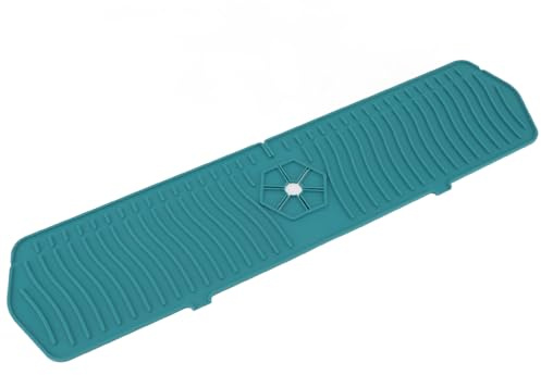 Kitchen Sink Faucet Guard, Silicone Pad Cocina Handle Drip Catcher Tray Sponge Holder Mat 61CM Large Size Black Mats Drying Ors for (Green)