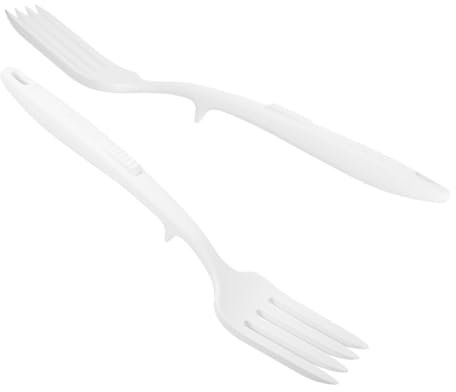 DONFAMDS Forchette Da Cucina in Silicone Flessibile Resistenti Al Calore, Set 2 Pezzi Impugnatura Antiscivolo Per Pasta, Noodles e Mescolare Alimenti, Utensili Multiuso Per Uso Quotidiano