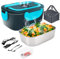 Gentre Lunch Box Elettrico Portatile Scaldavivande per Auto Camion e Ufficio 4 in 1 12V/24V/220V~240V 1.5L 60W Porta Pranzo in Acciaio Inox, Scomparti, Forchetta Cucchiaio e Borsa Per il Trasporto