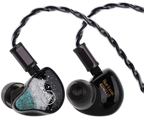 Linsoul ZiiGaat Horizon In-Ear Monitor, HiFi-kabelhörlurar 1DD+2BA+2Planar, Studiohörlurar IEM, Naturligt Balanserat Inställt med Utsträckt, Smältande Högtoner för Audiofila Musiker