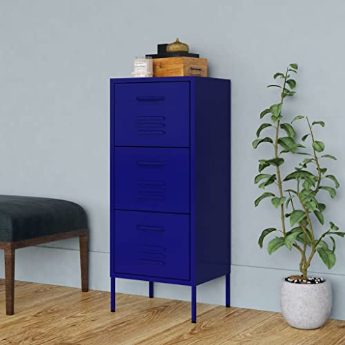 Woonisher Lagerschrank Marineblau 42,5x35x101,5 cm Stahl kommoden & sideboards allzweckschrank