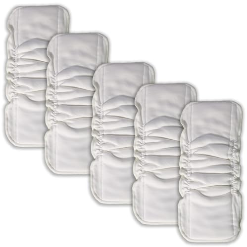 5 Eco Bamboo Cotton Elastic Inserts Liners for Baby Diapers Ultra Absorbent Reusable 5 Layers