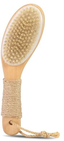 9.8 Dry Brush for Body with Anti-Slip Handle,Wet&Dry Brushing Body Brush for Body,Natural Bristles,Back Scrubber Bath Tool for Men&Women