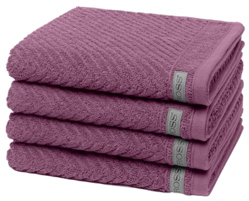 Ross - 4 teiliges Frottier-Set - Smart (4 X Handtuch im Set) - 520 g/m2 - Baumwolle - Frottee - saugstark - weich und flauschig - Beere