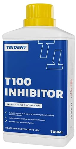 Trident Central Heating Inhibitor for Radiators - Corrosion and Limescale Protection | 10 Pack of 500ml - Reduces Boiler Noise and Enhances System Efficiency - Protects Against Corrosion and Limescale