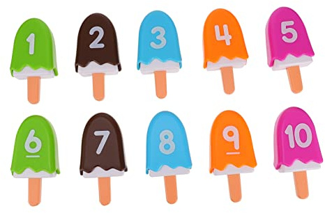 CLISPEED Digital Popsicle Matching Number Toy for Kids Educational Learning Set Colorful Pretend Ice Cream Playset Early Learning and Counting Game for Toddlers Preschoolers