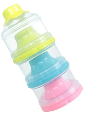WEKADRIN 3-lagiger Milchpulverbehälter Babyernährung Milchpulverspender aus Freiem Pp Tragbarer Aufbewahrungsbehälter für Säuglingsnahrung und Snacks Auslaufsicher Stapelbar für Unterwegs