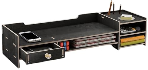 Generiskt monitorstativ för skrivbord – skrivbord monitorstativ av trä, förvaringsarrangör för PC-skrivare laptop kontor tillbehör lägenhetsorganisation