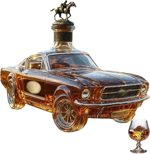Carafe à whisky en forme de voiture, 400 ml, bouteille de liqueur fantaisie en verre avec joint hermétique, motif voiture de sport 3D pour vin bourbon, vodka, cadeau unique pour homme, accessoire de