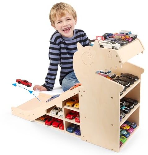 Display Case for Hot Wheels Garage & Matchbox Cars, 1/64 Scale Diecast Toy Car Garage
