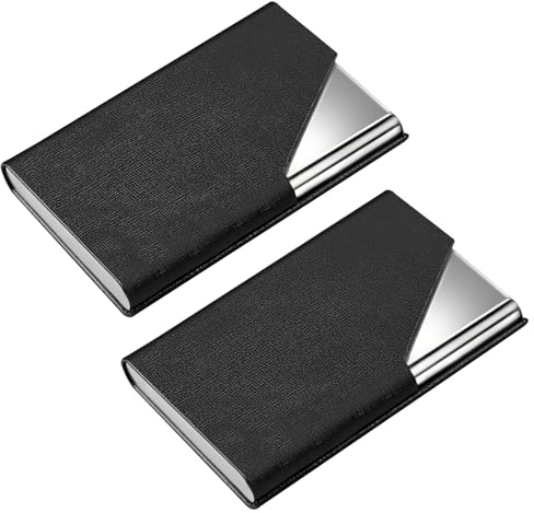 Zykra 2 Fundas de Tarjetas de Visita de Acero Inoxidable
