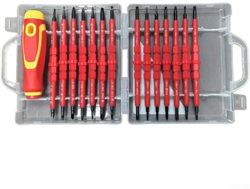 Besttoolifes Jeu de tournevis électriques isolés 28 en 1 avec embouts magnétiques et certification de sécurité 1000 V pour usage professionnel