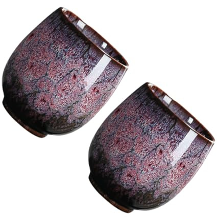 SAFIGLE Set 2 Tazze da Tè Kung Fu in Ceramica 150Ml Tazze da Tè Delicate per Ufficio e Casa Design senza Manico Superficie Liscia e Facile da Pulire Adatte