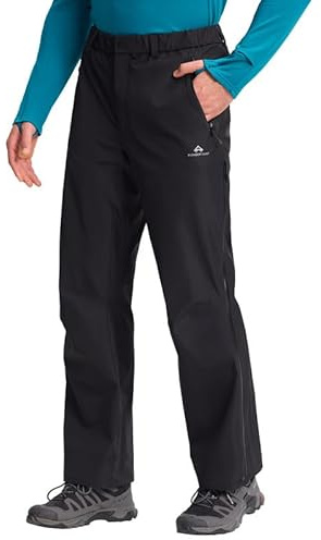 Pioneer Camp Pantaloni da pioggia da uomo, impermeabili, 20000 mm, antivento, traspiranti, a 3 strati, saldati, per attività all'aperto, con chiusura lampo, per trekking e attività all'aria aperta