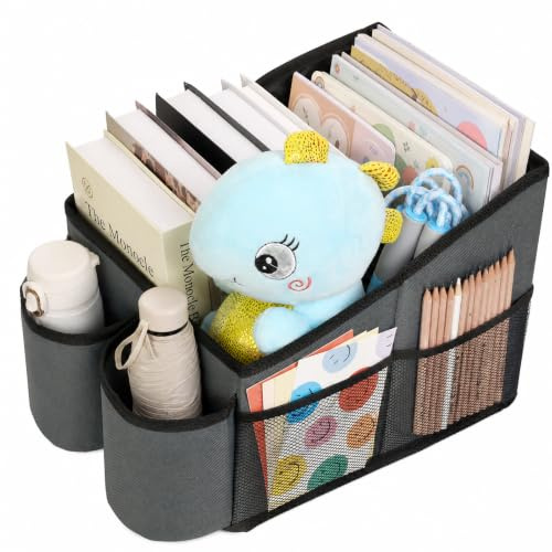 AiQInu Autositz Organizer Auto Zubehör Innenraum, Aufbewahrungsbox Kinder mit Becherhaltern und Netztaschen für Vorderen Rücksitz und den Kofferraum für Spielzeug, Bücher, Snacks, andere Utensilien
