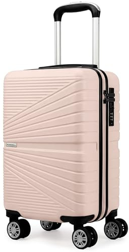 unycos - Maleta de Cabina Rígida de ABS【16L】 40×25×20 cm | Equipaje de Mano Compacto, 4 Ruedas 360° Extraíbles, Cerradura Integrada, Asa Telescópica y Compartimentos Organizadores (Lite) (Rosado)