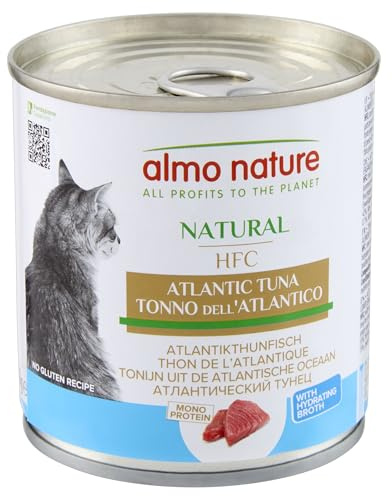 Almo Nature HFC Natural - Nassfutter für ausgewachsene Katzen - Atlantischer Thunfisch - 280g, 12er Pack